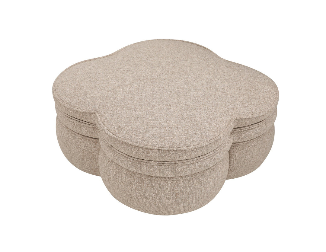Poef Quadri in beige – vrijstaand productbeeld