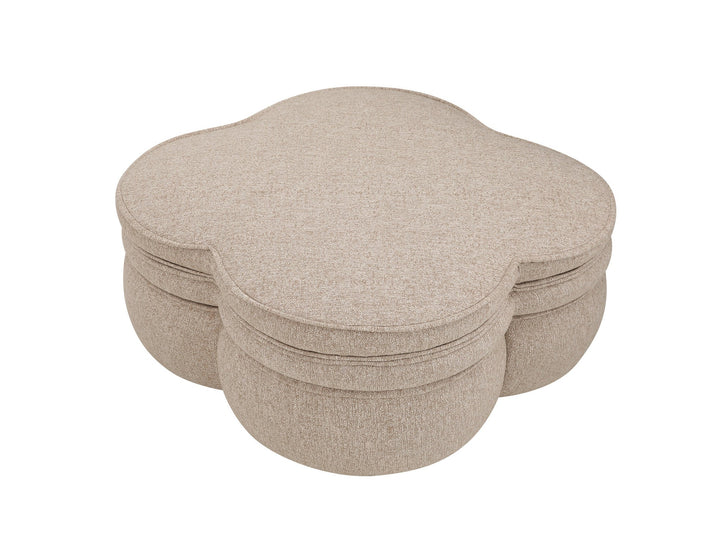 Poef Quadri in beige – vrijstaand productbeeld