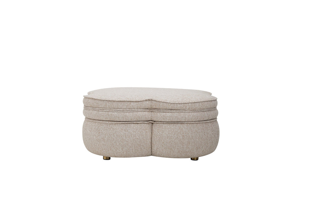Poef Quadri in beige – vrijstaand productbeeld