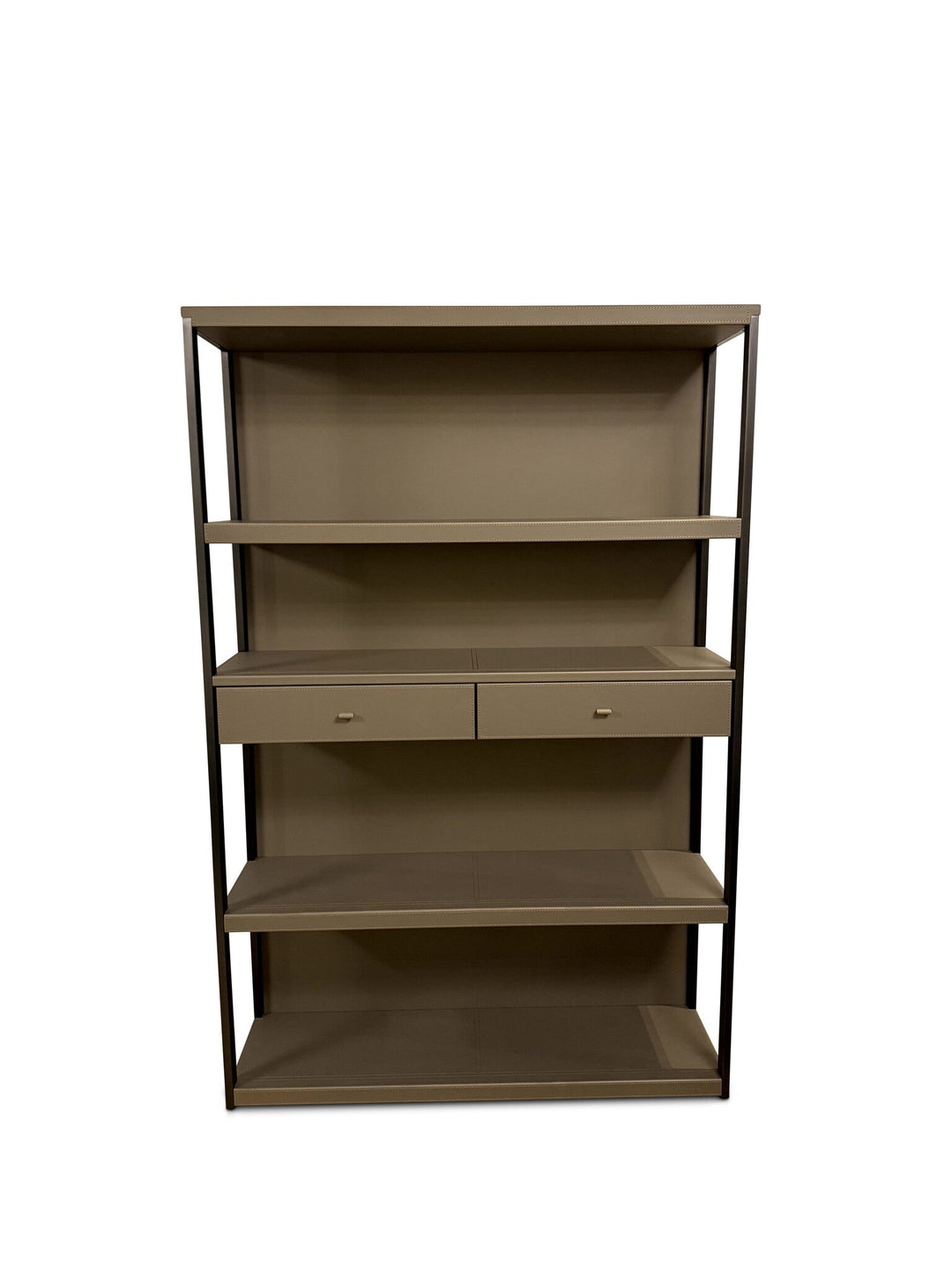 Boekenkast New York in geborsteld Gun Metal / Etoupe – vrijstaand productbeeld