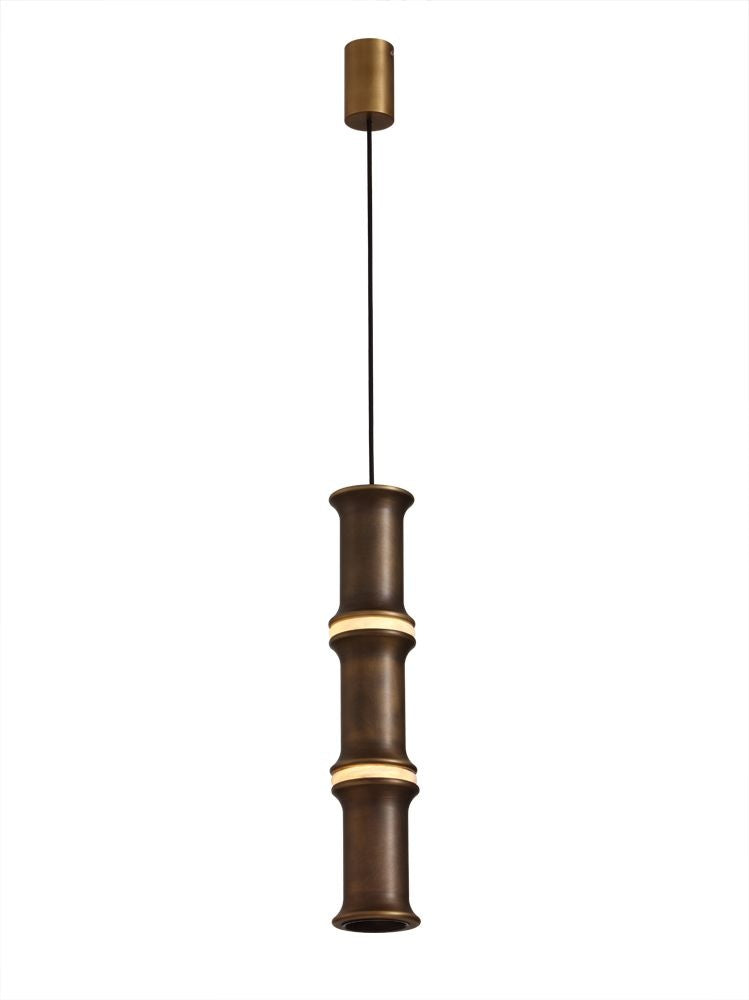 Hanglamp Bamboo in antieke bronsafwerking – vrijstaand productbeeld