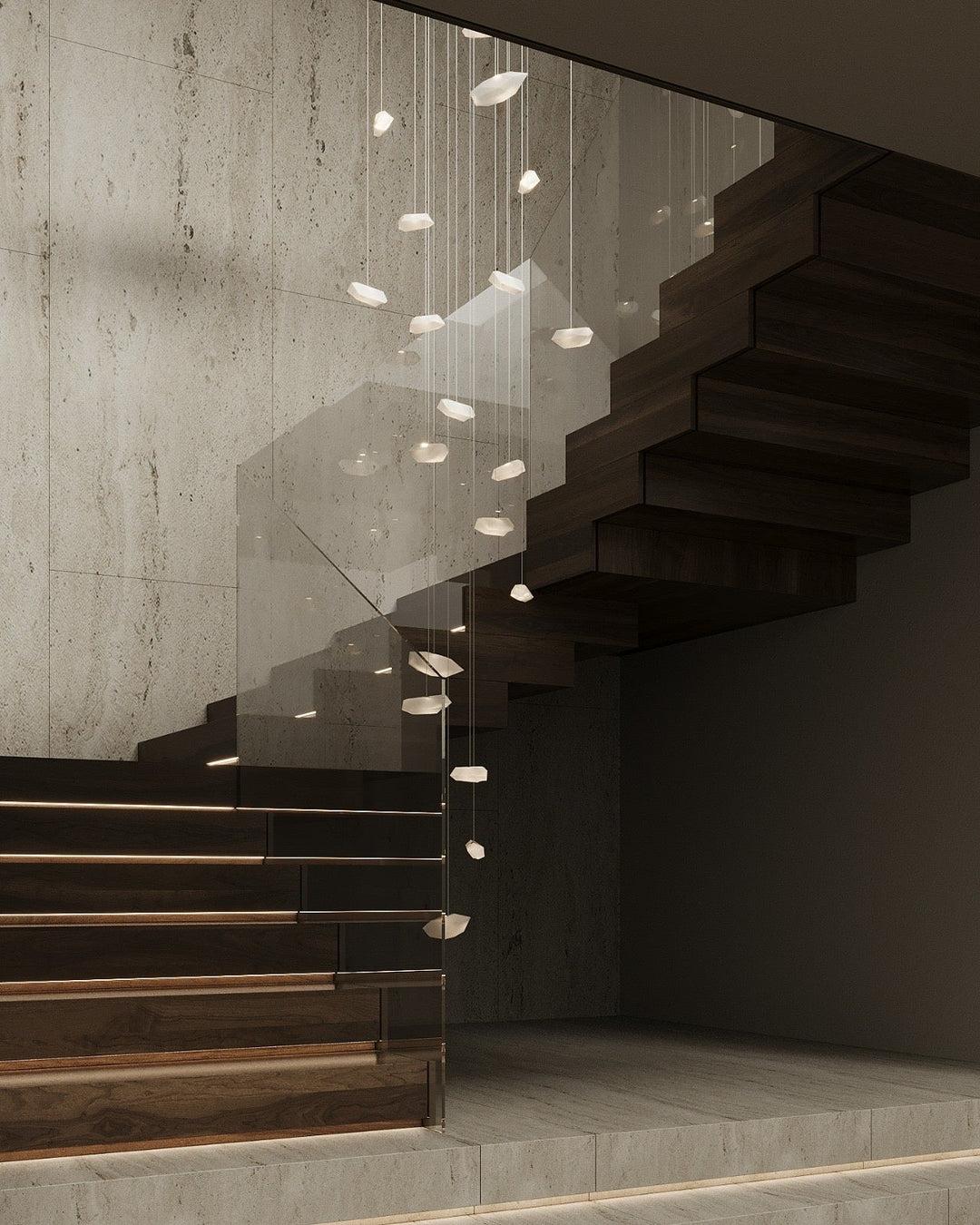 Kroonluchter Chrystal in bronsafwerking in een interieur