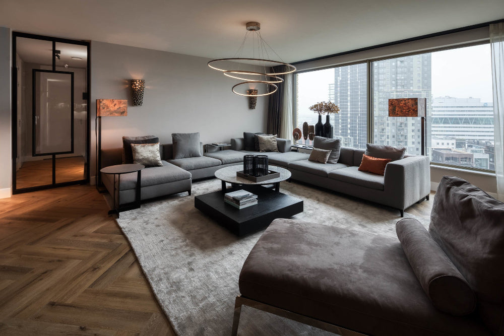 GIULIA Hoekbank Midden Grijs Hopsack