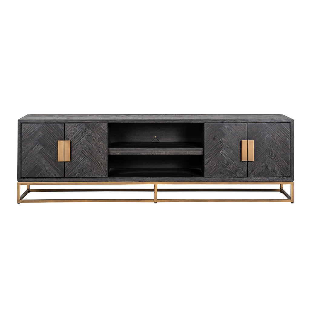 TV cabinet Blackbone brass 4 doors 200 (Black rustic)