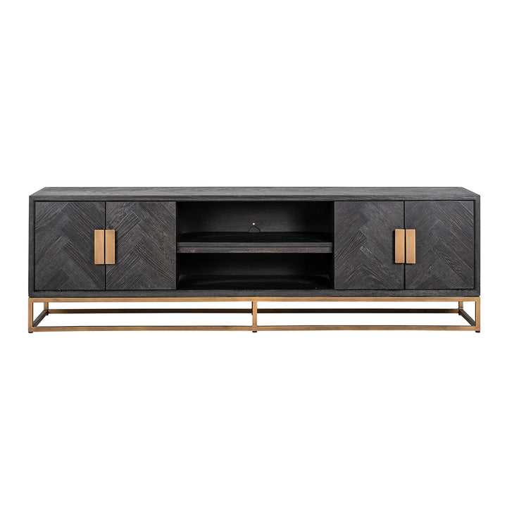 TV cabinet Blackbone brass 4 doors 200 (Black rustic)