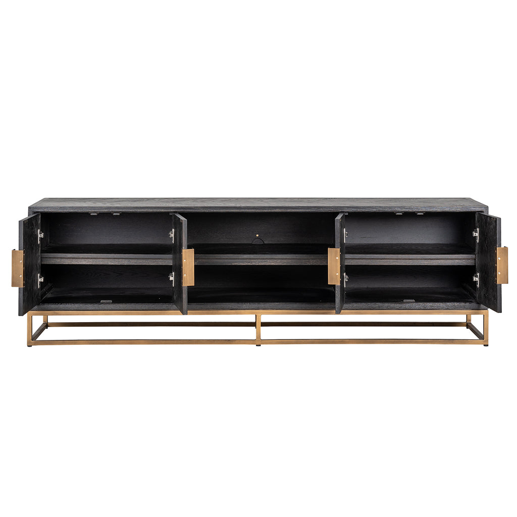 TV cabinet Blackbone brass 4 doors 200 (Black rustic)