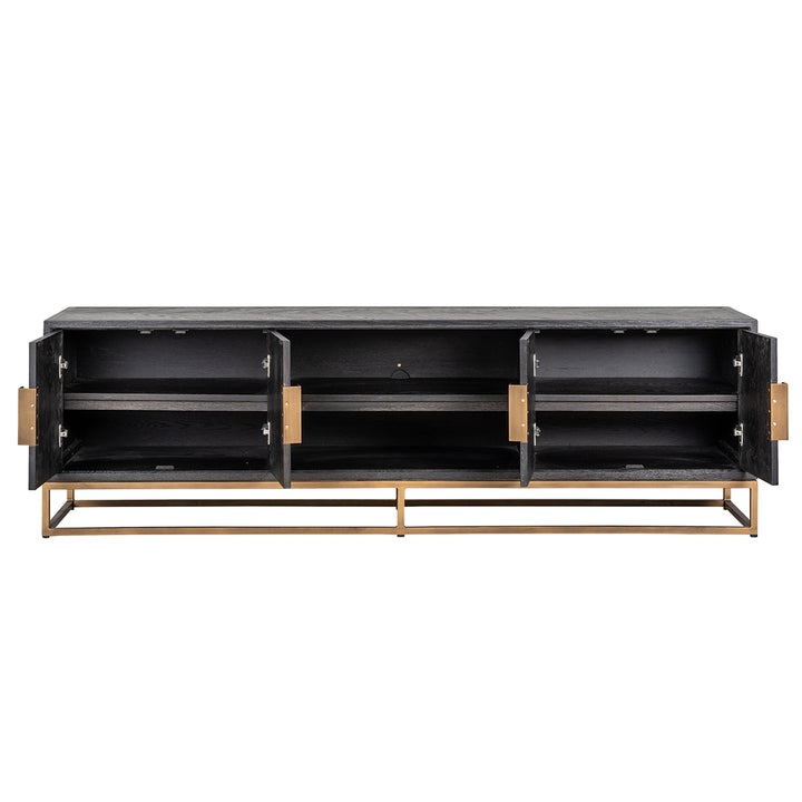 TV cabinet Blackbone brass 4 doors 200 (Black rustic)
