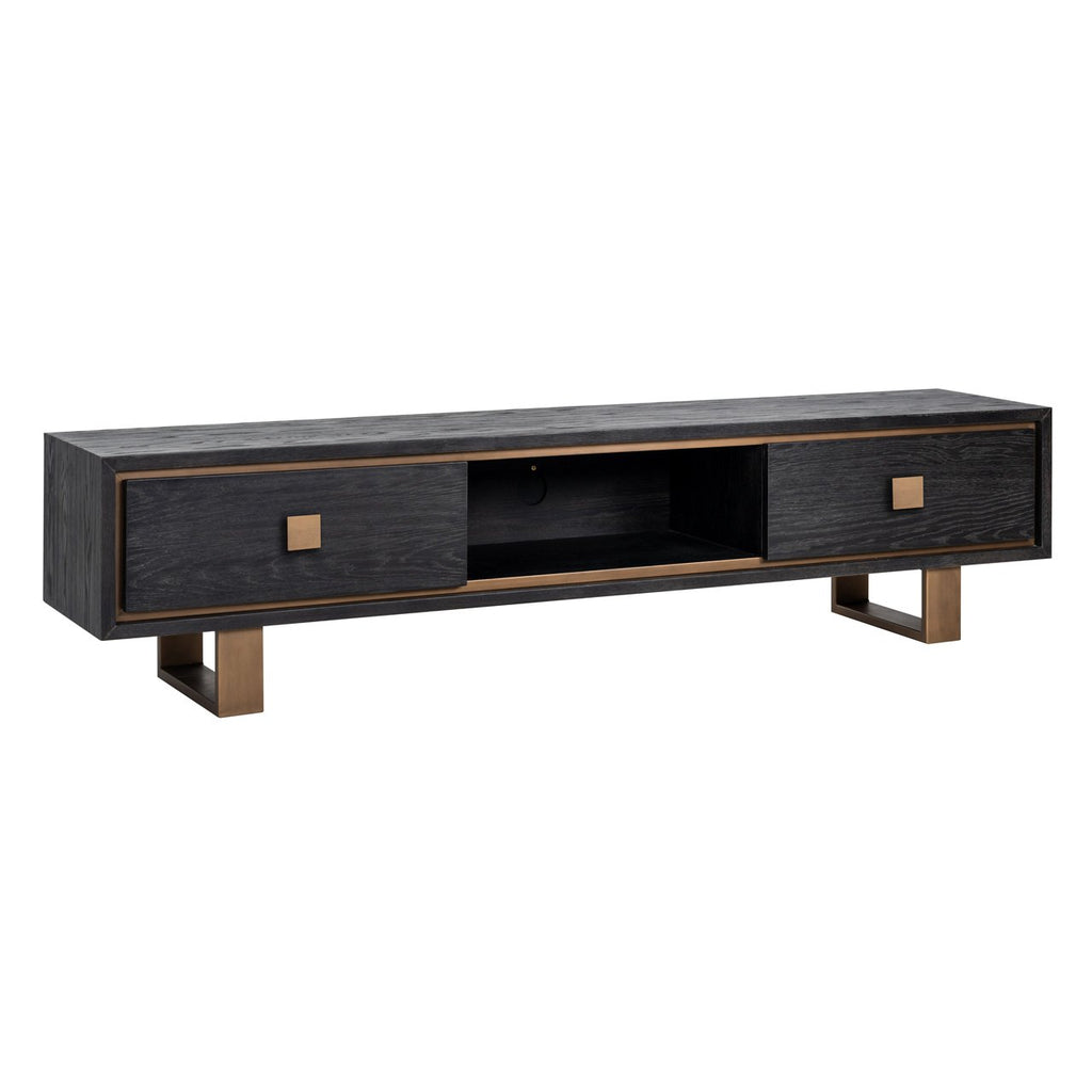 Hunter TV cabinet 2 drawers (Black rustic)