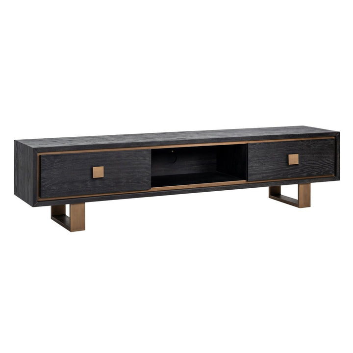 Hunter TV cabinet 2 drawers (Black rustic)