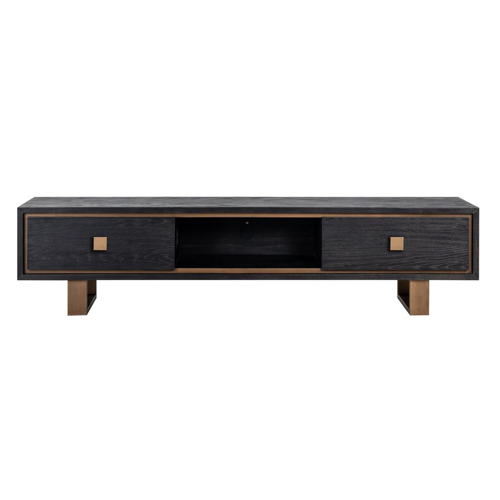 Hunter TV cabinet 2 drawers (Black rustic)