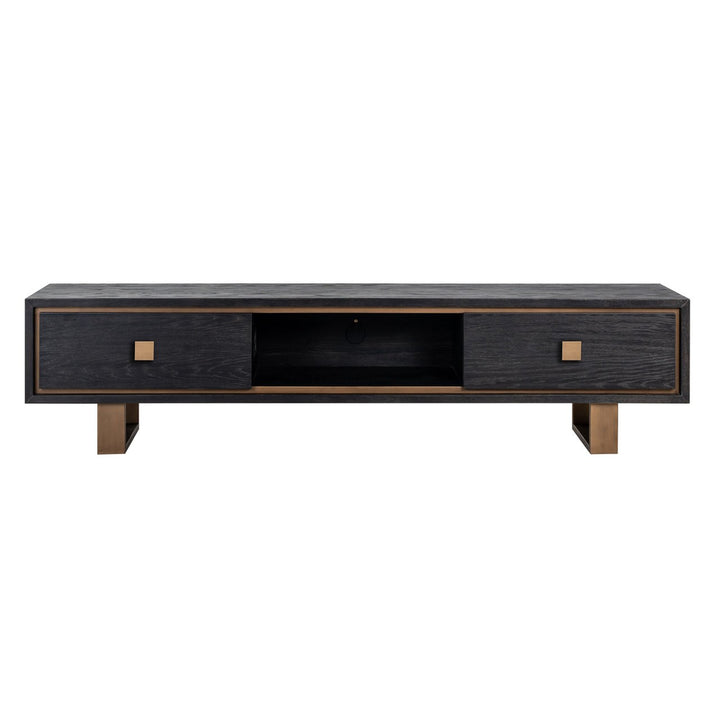 Hunter TV cabinet 2 drawers (Black rustic)