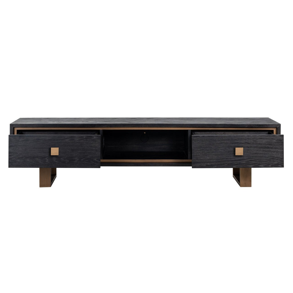 Hunter TV cabinet 2 drawers (Black rustic)