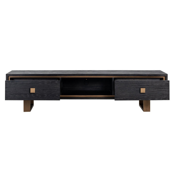 Hunter TV cabinet 2 drawers (Black rustic)