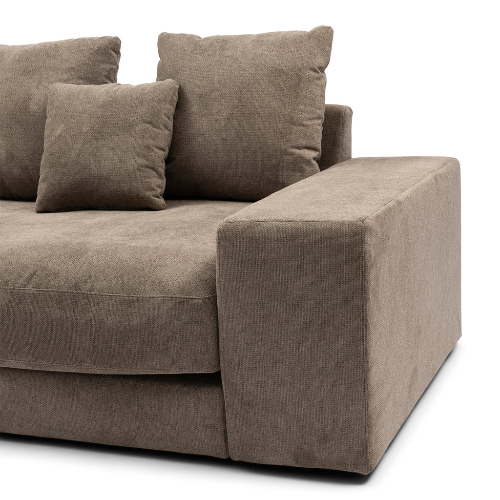 Riviera Maison Corner Sofa Right Vail Warm Taupe Chenille Jacquard Vogue