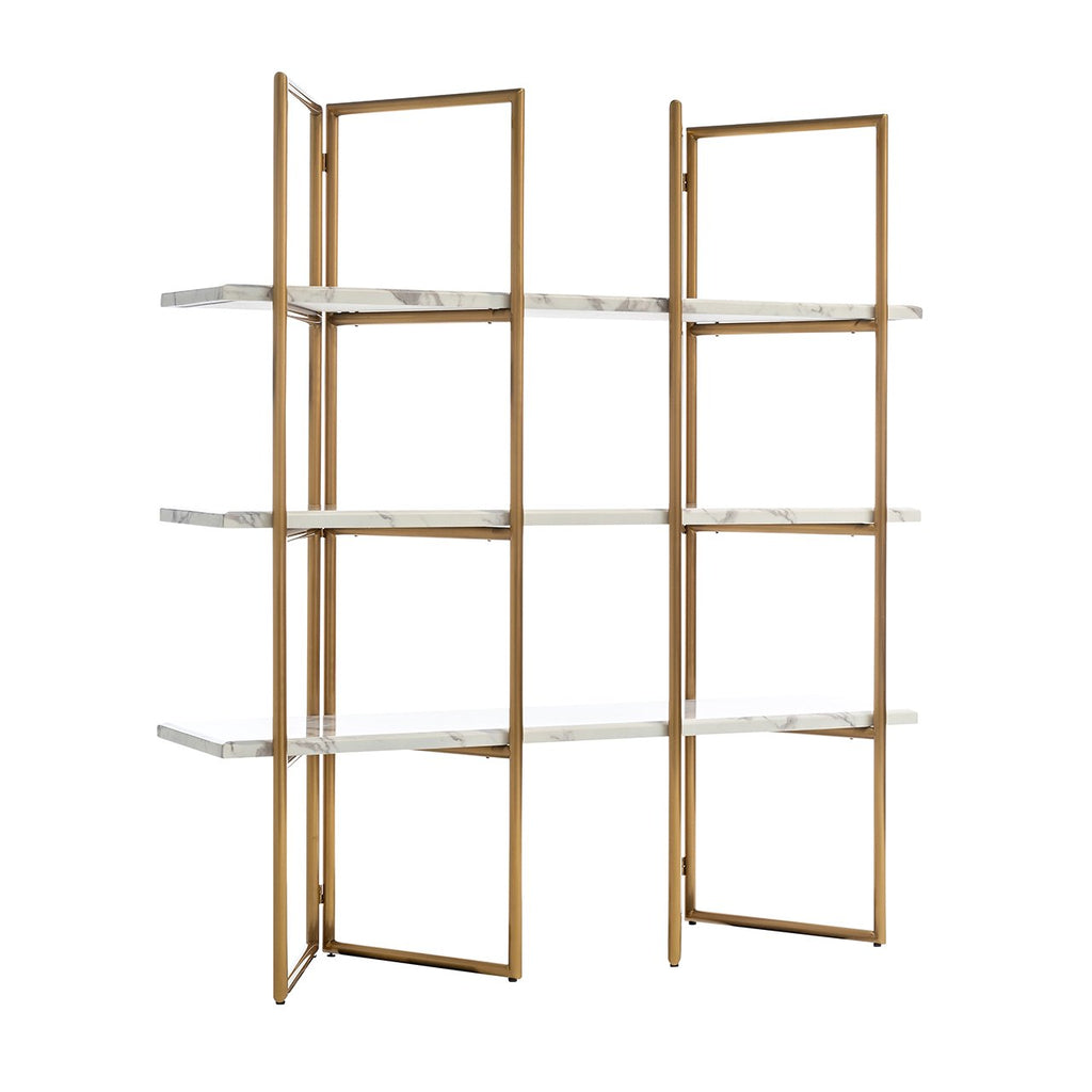 Wall cabinet Lagrand gold with 3 shelves (Gold)