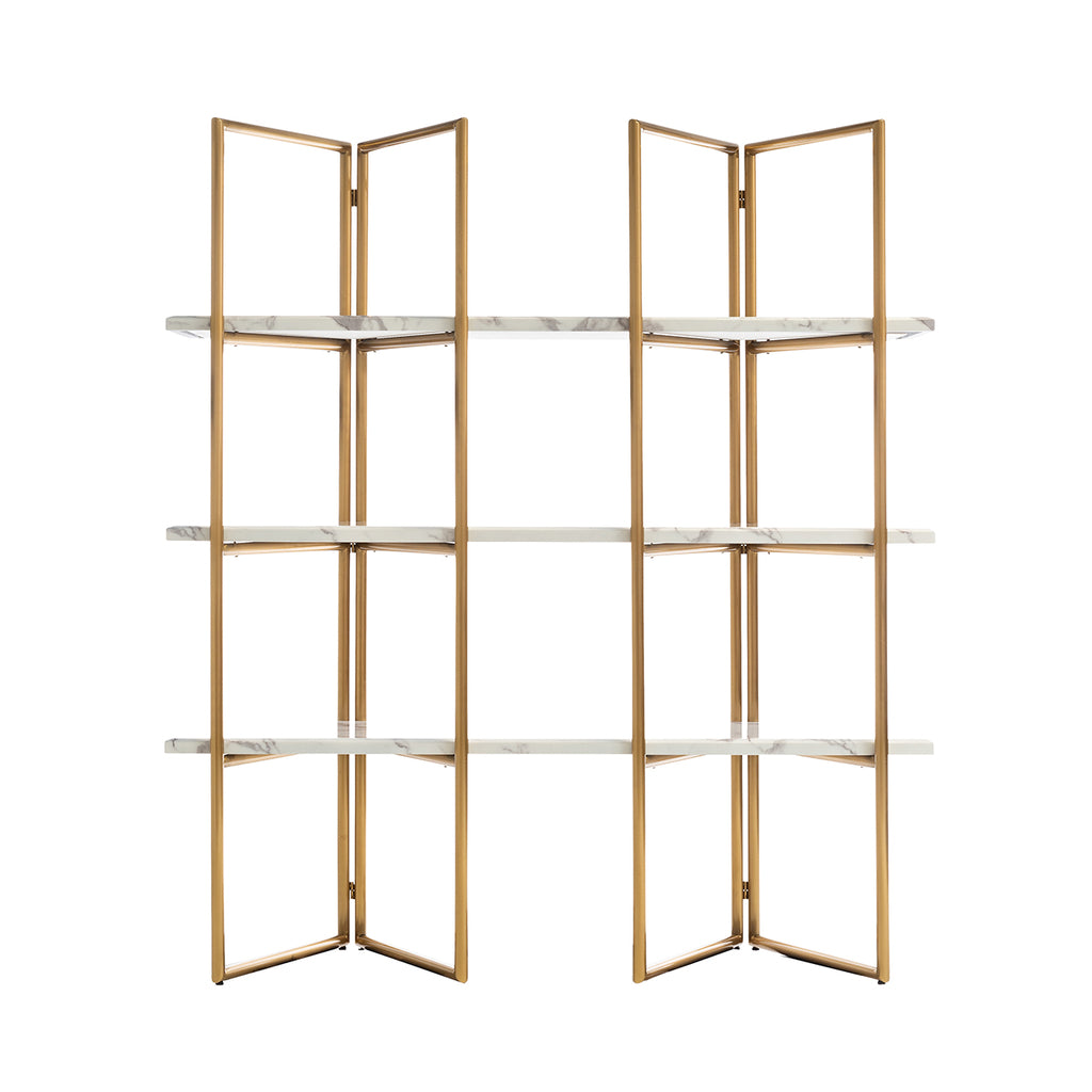 Wall cabinet Lagrand gold with 3 shelves (Gold)