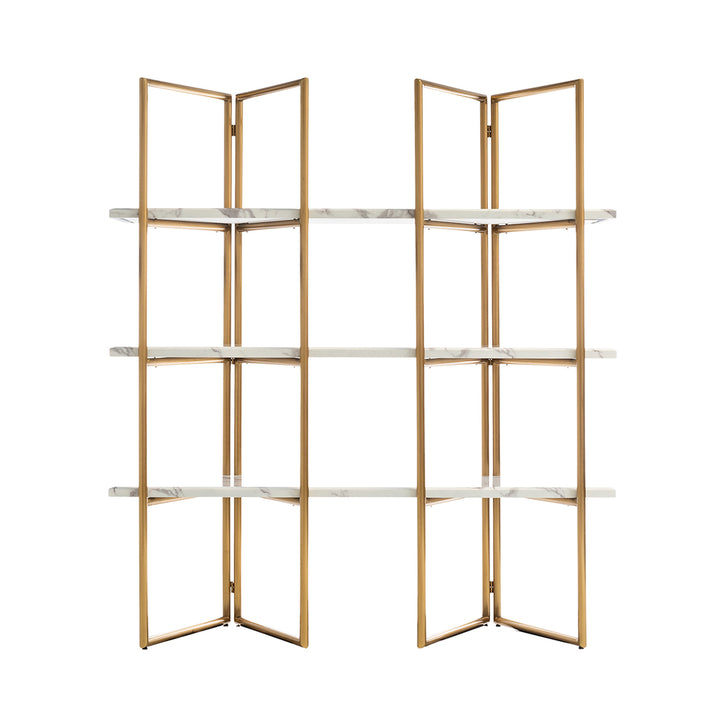Wall cabinet Lagrand gold with 3 shelves (Gold)