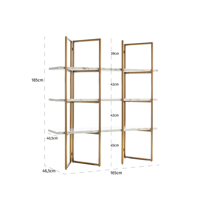 Wall cabinet Lagrand gold with 3 shelves (Gold)