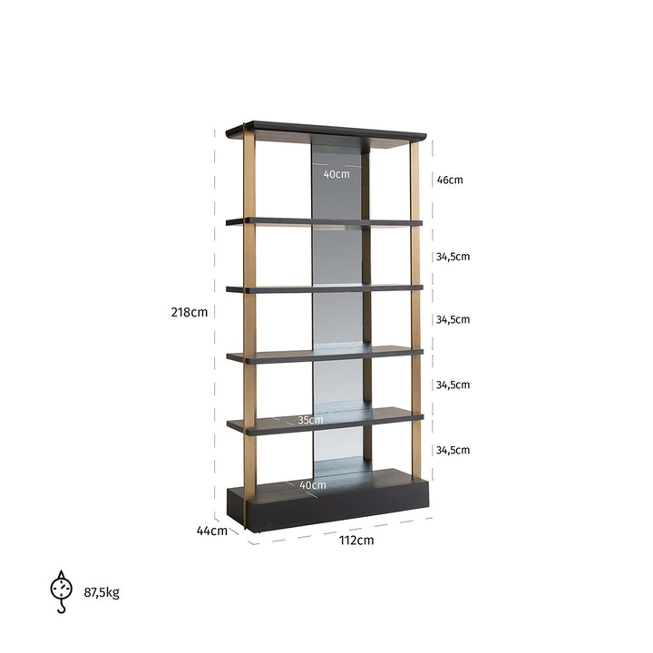 Rigley wall cabinet with mirror (Charcoal)