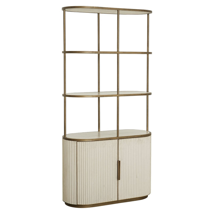 Wall cabinet Tivoli 2-door 3 open shelves (White)