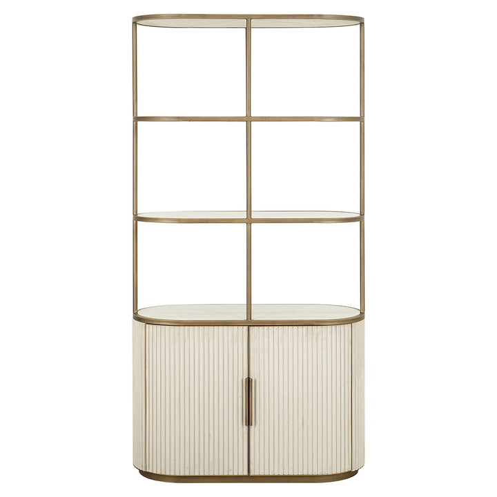 Wall cabinet Tivoli 2-door 3 open shelves (White)