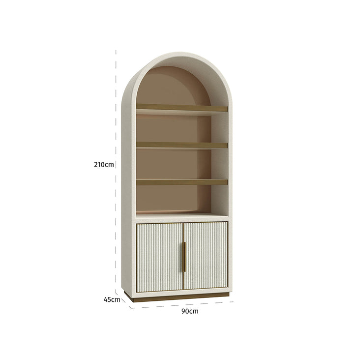 Tivoli wall cabinet with curved top 2-door 3-shelves (White)