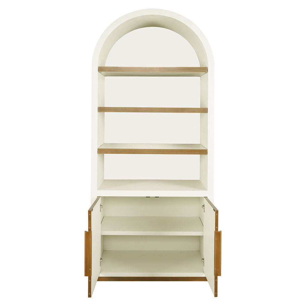 Tivoli wall cabinet with curved top 2-door 3-shelves (White)
