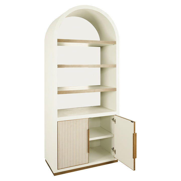 Tivoli wall cabinet with curved top 2-door 3-shelves (White)