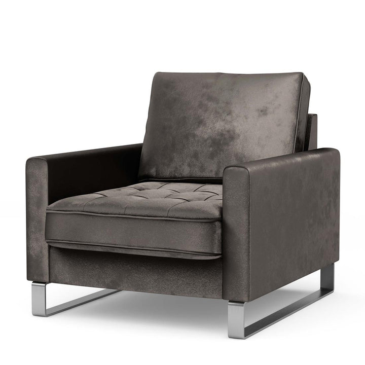 Rivièra Maison West Houston Arm chair Velvet Gri Gray